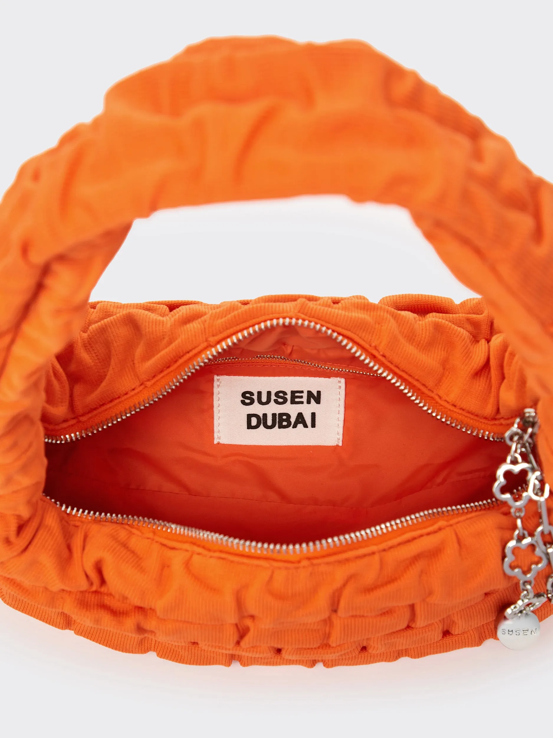 One Shoulder Pleated Toast Bag - Orange